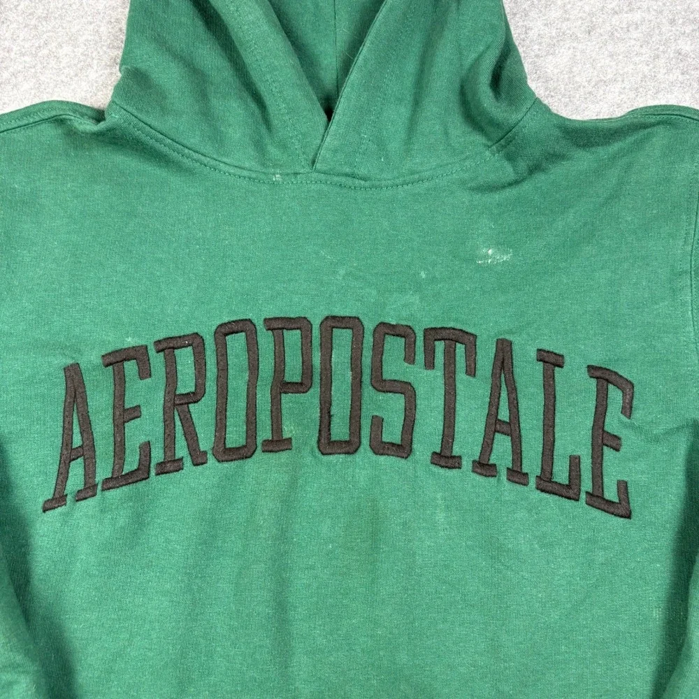 Aeropostale Kids Embroidered Logo Hoodie Forest Green‎ Pullover Sweatshirt 14/16